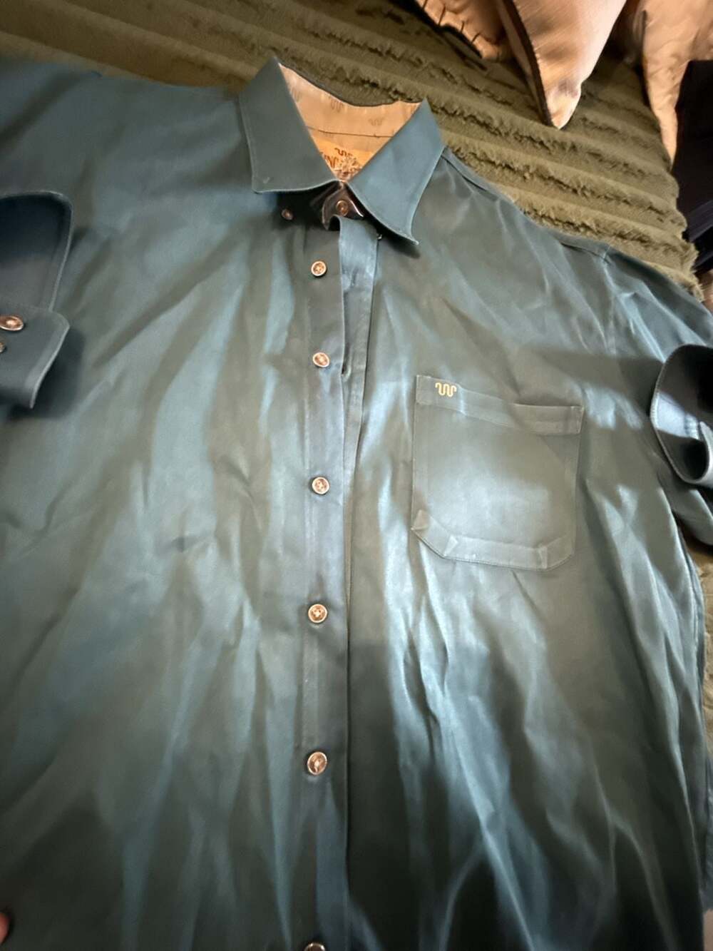 King Ranch Men's Teal Long Sleeve Button-Down Western Shirt